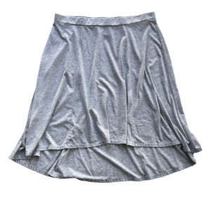 Faded Glory Womens Skirt XL Gray Pull On High Low Hem Elastic Waist Flared